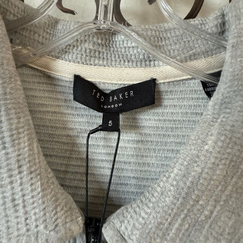 Ted Baker Gray and Cream Polo Shirt Classic Design - Picture 5 of 8